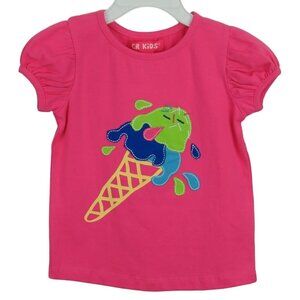 CR Kids Top Girls Size 2T Ice Cream Cone Pink by Globaltex Applique